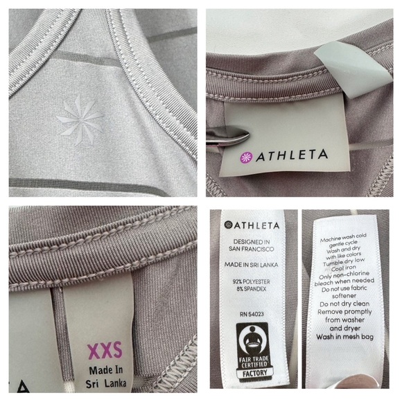 Athleta Gray Sheer Stripe Muscle Tank Athletic Work Out Tank Size XXS - Picture 13 of 16